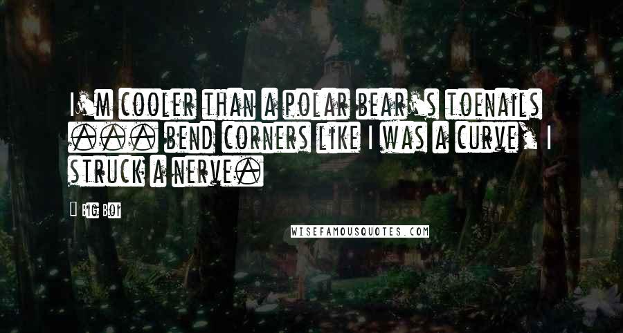 Big Boi Quotes: I'm cooler than a polar bear's toenails ... bend corners like I was a curve, I struck a nerve.