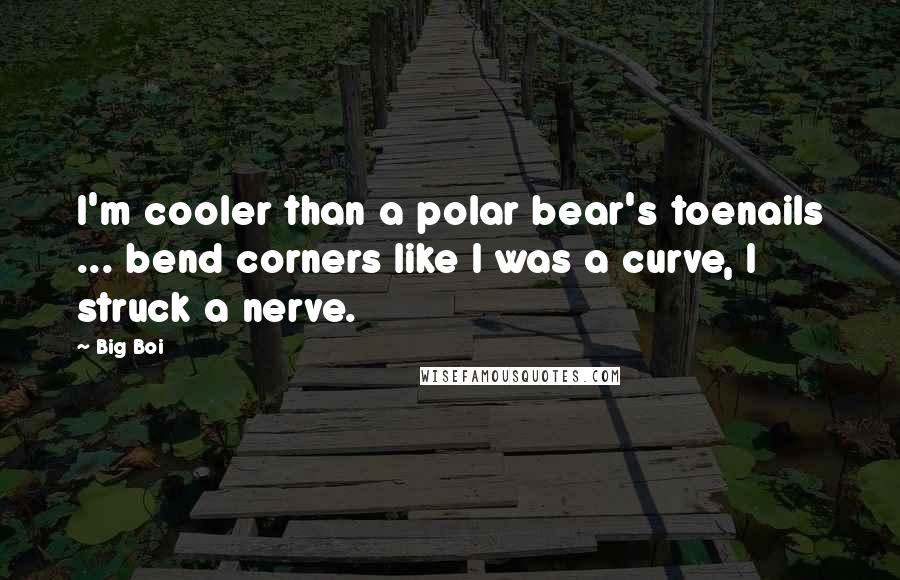 Big Boi Quotes: I'm cooler than a polar bear's toenails ... bend corners like I was a curve, I struck a nerve.