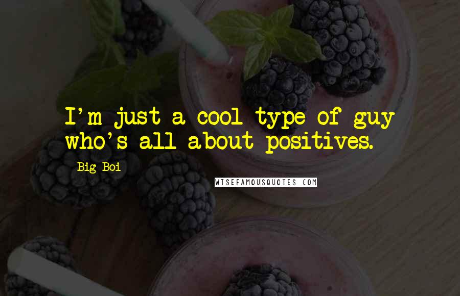 Big Boi Quotes: I'm just a cool type of guy who's all about positives.