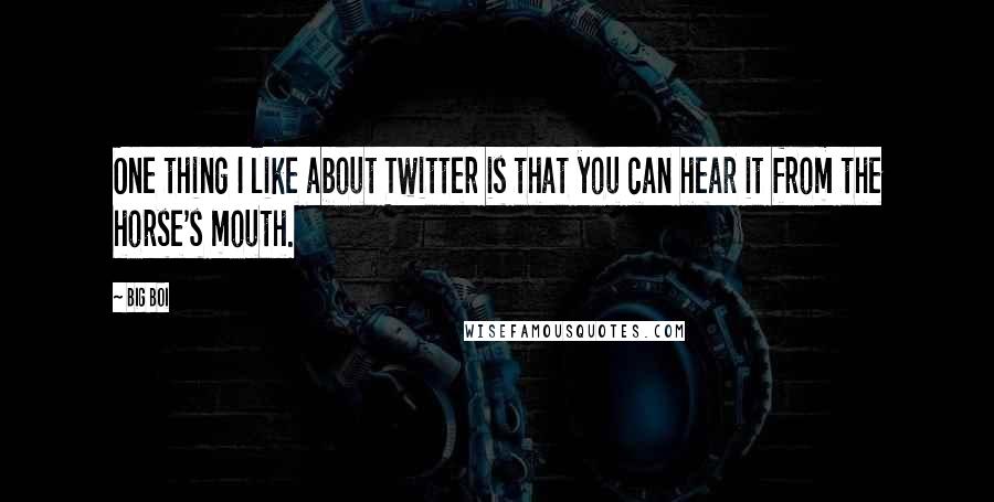 Big Boi Quotes: One thing I like about Twitter is that you can hear it from the horse's mouth.