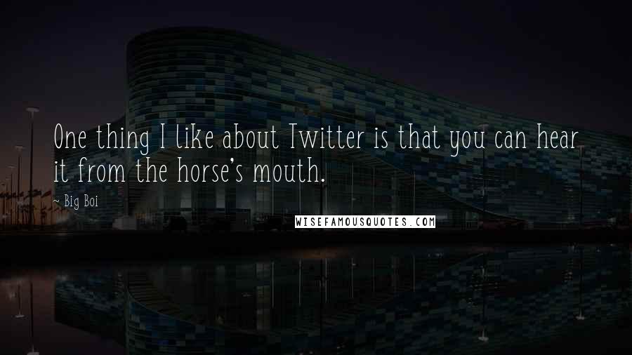 Big Boi Quotes: One thing I like about Twitter is that you can hear it from the horse's mouth.