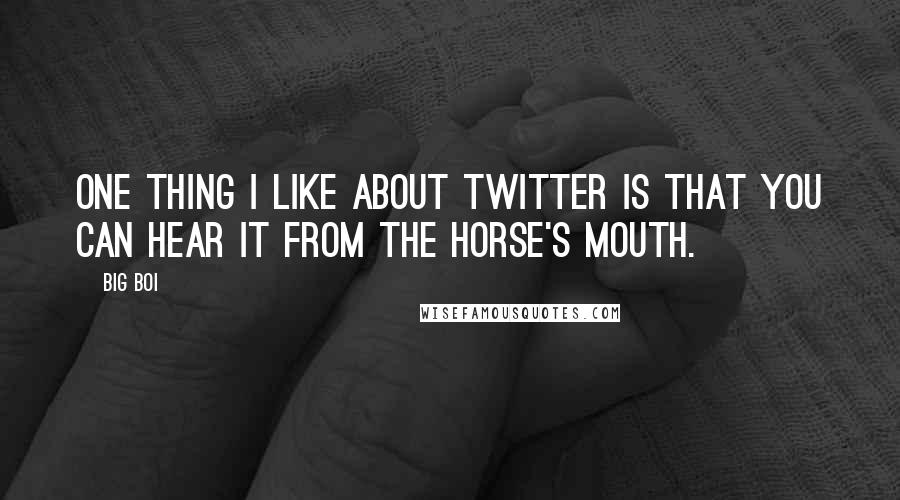 Big Boi Quotes: One thing I like about Twitter is that you can hear it from the horse's mouth.