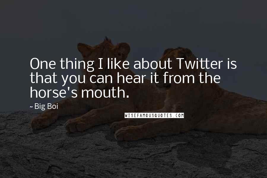 Big Boi Quotes: One thing I like about Twitter is that you can hear it from the horse's mouth.
