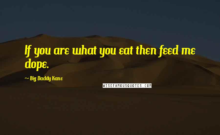 Big Daddy Kane Quotes: If you are what you eat then feed me dope.