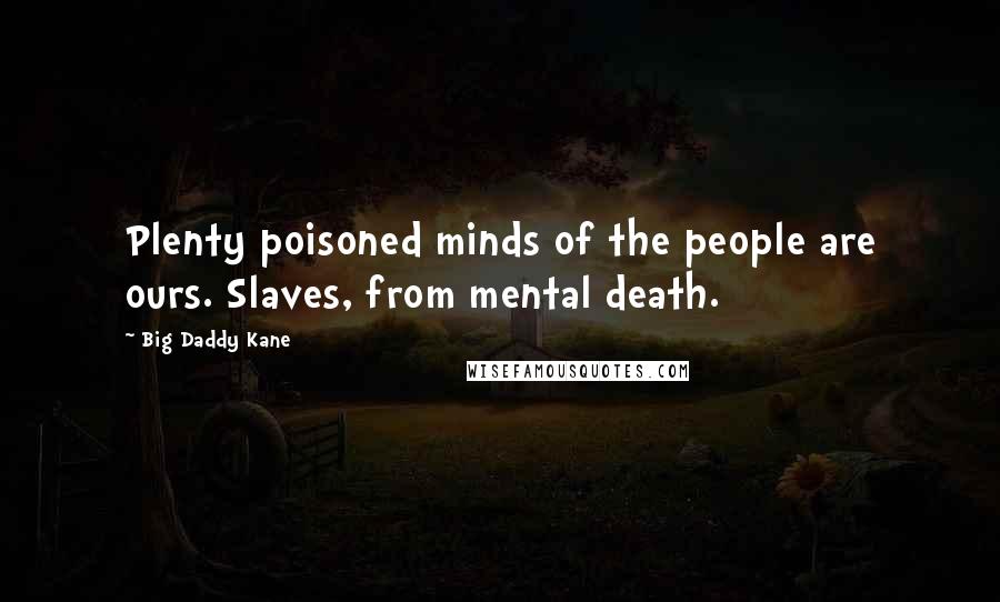 Big Daddy Kane Quotes: Plenty poisoned minds of the people are ours. Slaves, from mental death.