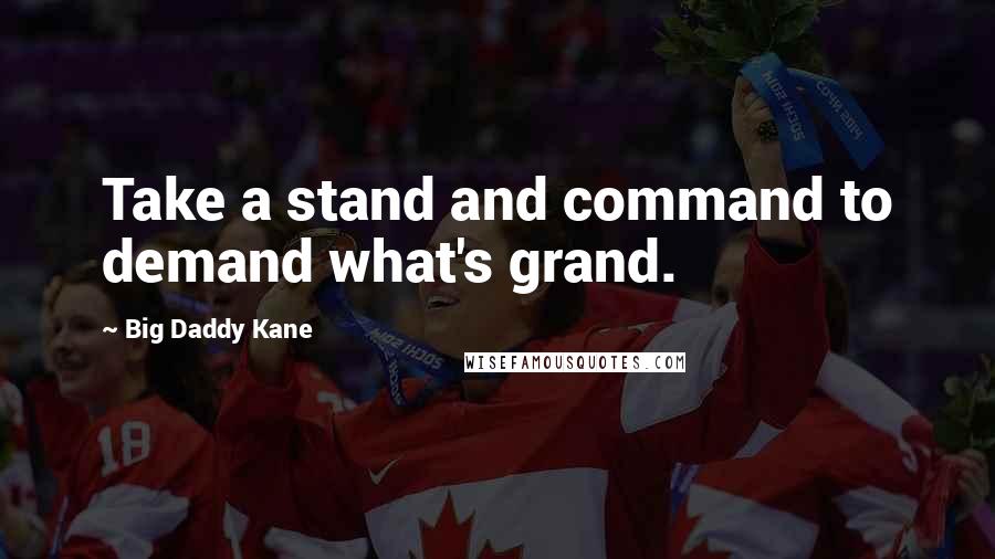 Big Daddy Kane Quotes: Take a stand and command to demand what's grand.