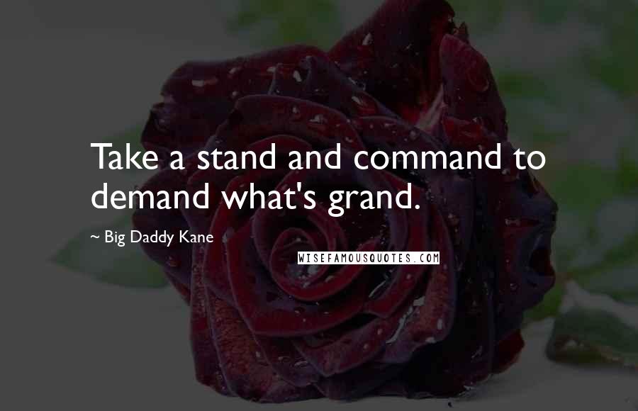 Big Daddy Kane Quotes: Take a stand and command to demand what's grand.