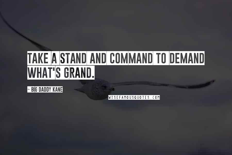 Big Daddy Kane Quotes: Take a stand and command to demand what's grand.