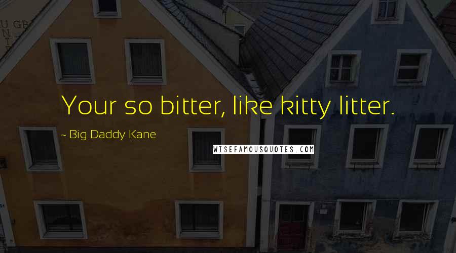 Big Daddy Kane Quotes: Your so bitter, like kitty litter.