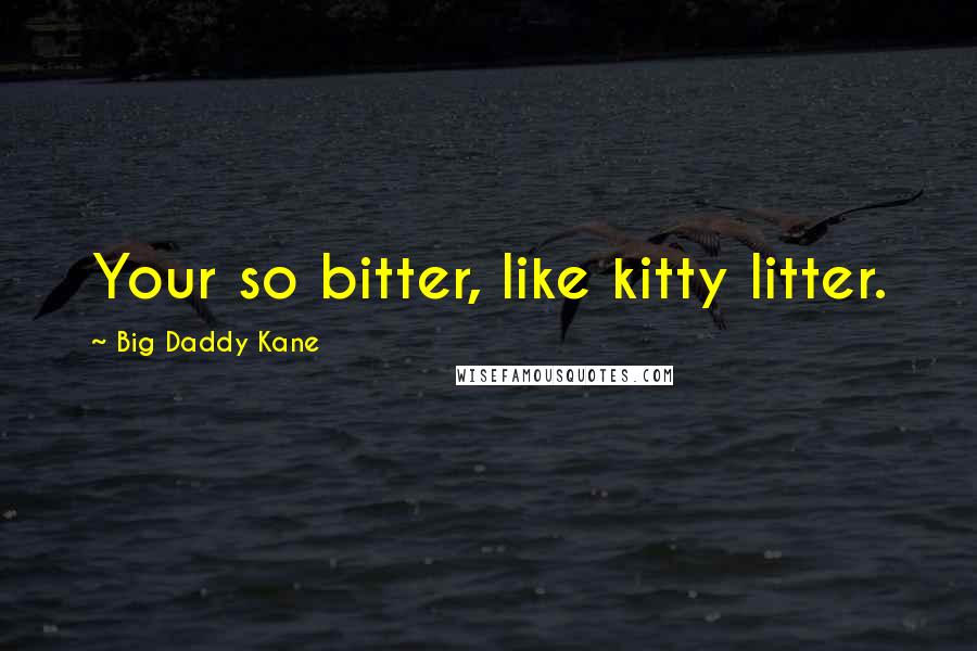 Big Daddy Kane Quotes: Your so bitter, like kitty litter.