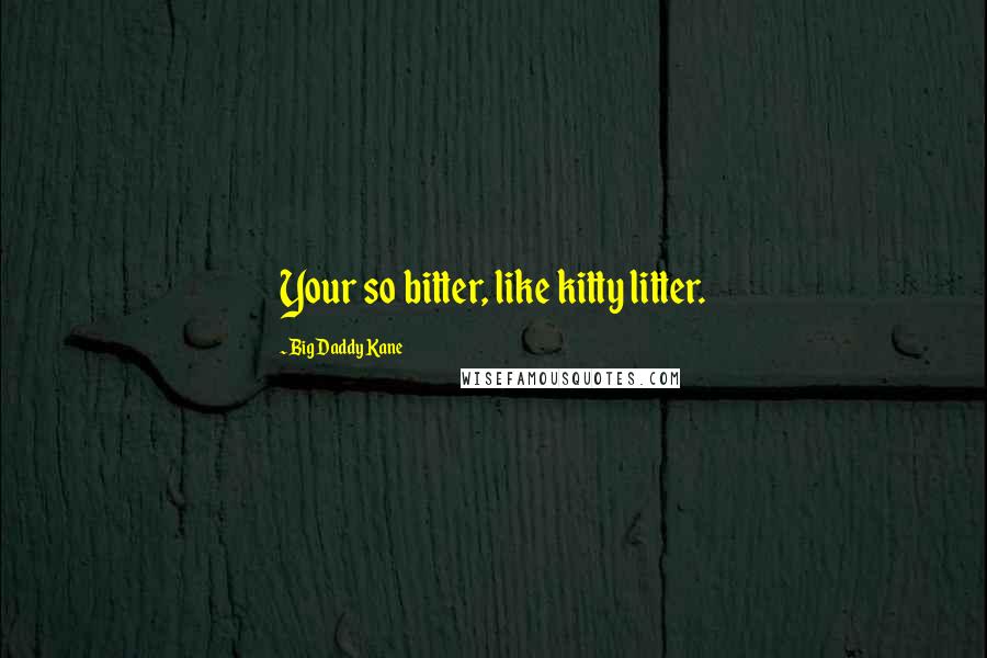 Big Daddy Kane Quotes: Your so bitter, like kitty litter.