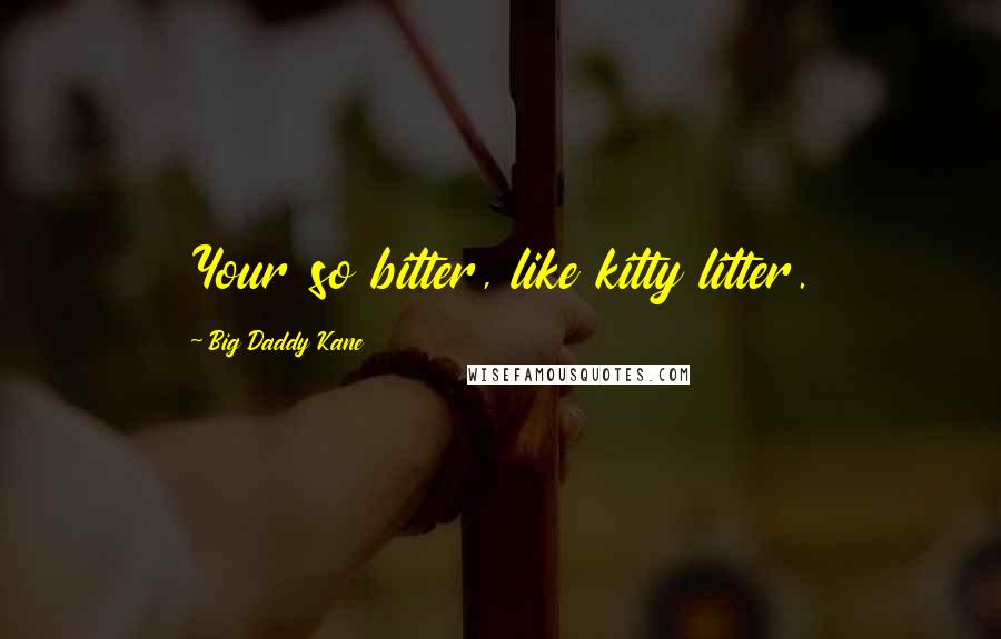 Big Daddy Kane Quotes: Your so bitter, like kitty litter.