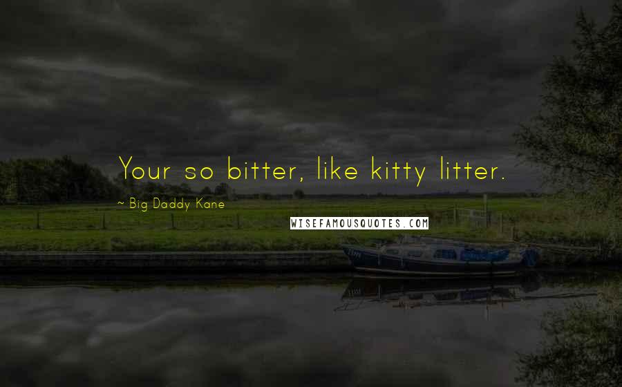Big Daddy Kane Quotes: Your so bitter, like kitty litter.