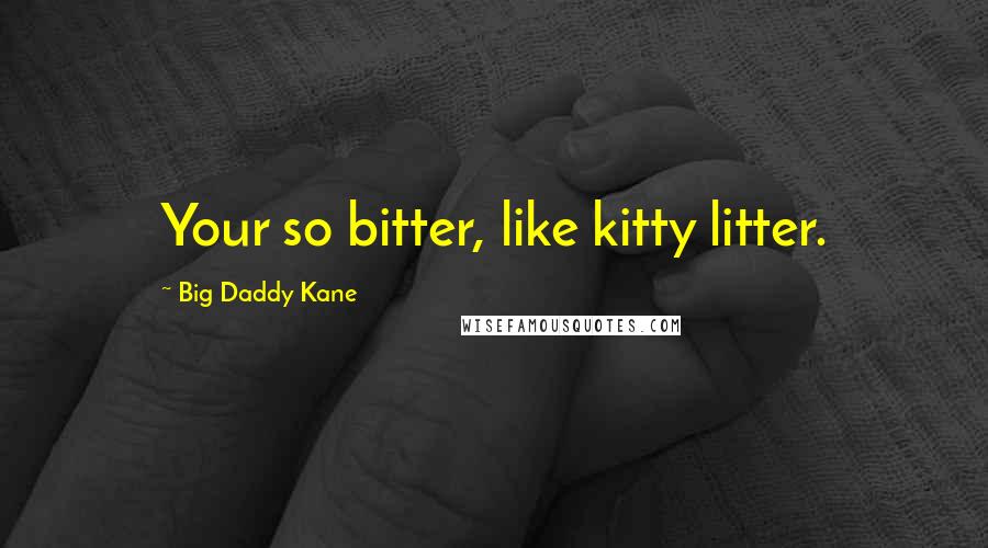 Big Daddy Kane Quotes: Your so bitter, like kitty litter.