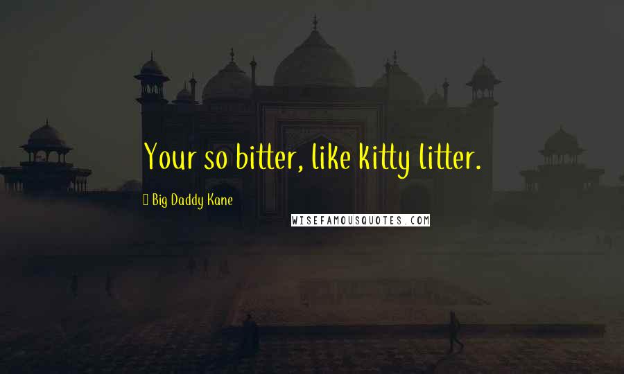 Big Daddy Kane Quotes: Your so bitter, like kitty litter.