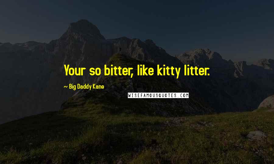 Big Daddy Kane Quotes: Your so bitter, like kitty litter.