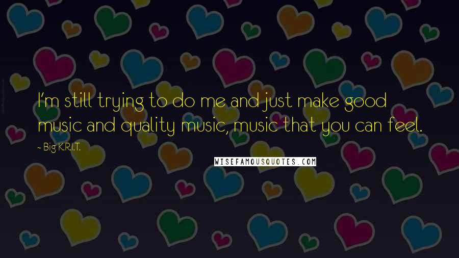 Big K.R.I.T. Quotes: I'm still trying to do me and just make good music and quality music, music that you can feel.