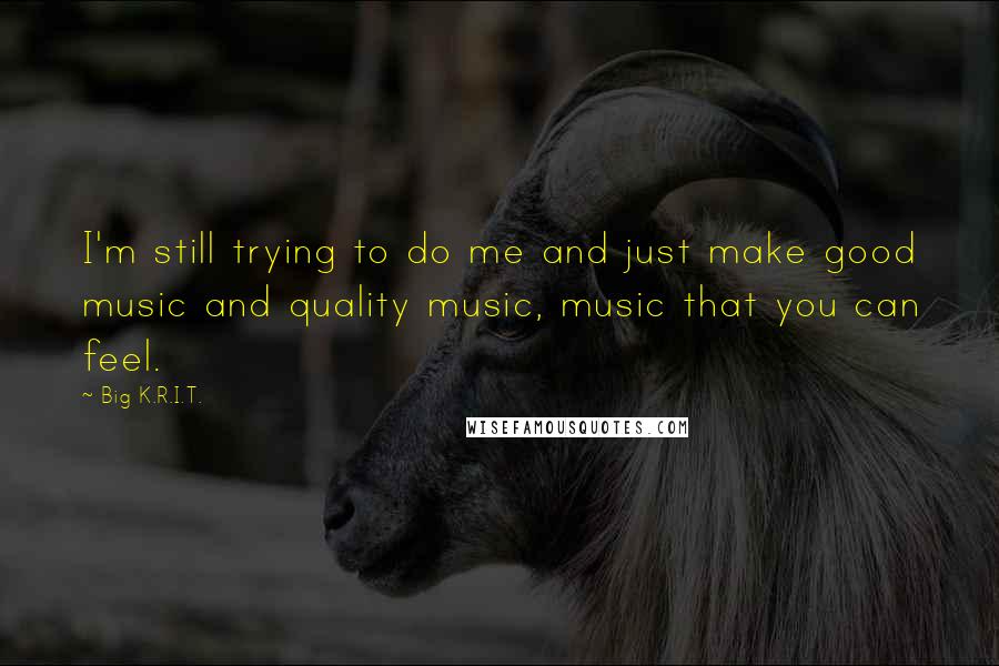 Big K.R.I.T. Quotes: I'm still trying to do me and just make good music and quality music, music that you can feel.