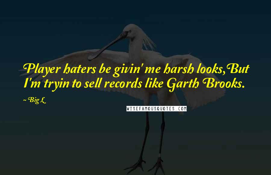 Big L Quotes: Player haters be givin' me harsh looks,But I'm tryin to sell records like Garth Brooks.