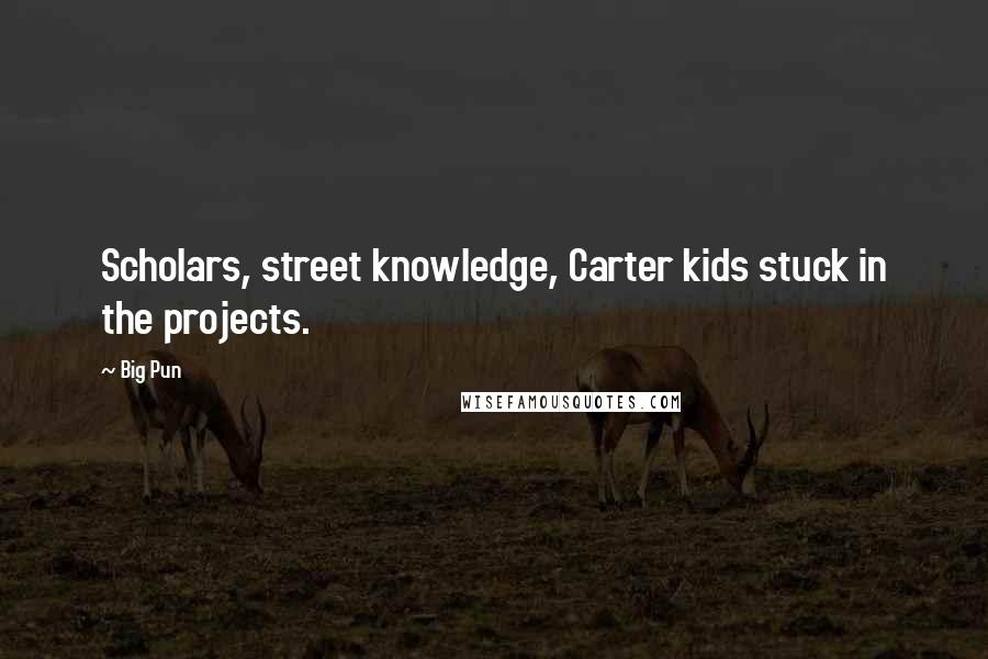 Big Pun Quotes: Scholars, street knowledge, Carter kids stuck in the projects.