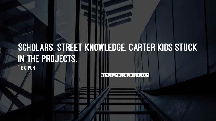 Big Pun Quotes: Scholars, street knowledge, Carter kids stuck in the projects.