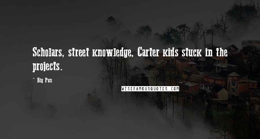 Big Pun Quotes: Scholars, street knowledge, Carter kids stuck in the projects.