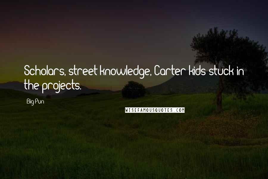 Big Pun Quotes: Scholars, street knowledge, Carter kids stuck in the projects.