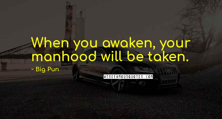 Big Pun Quotes: When you awaken, your manhood will be taken.