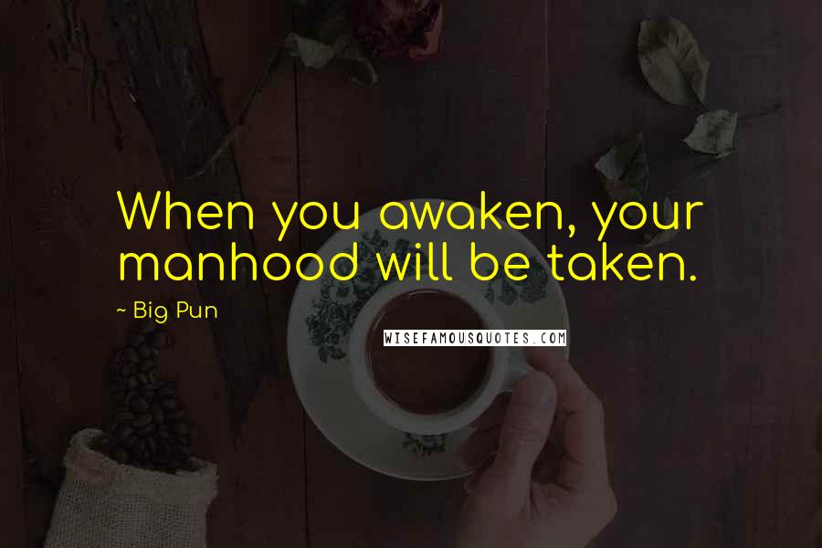 Big Pun Quotes: When you awaken, your manhood will be taken.