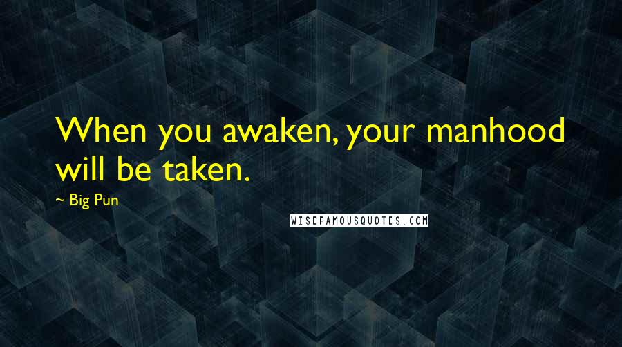 Big Pun Quotes: When you awaken, your manhood will be taken.