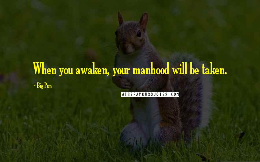 Big Pun Quotes: When you awaken, your manhood will be taken.