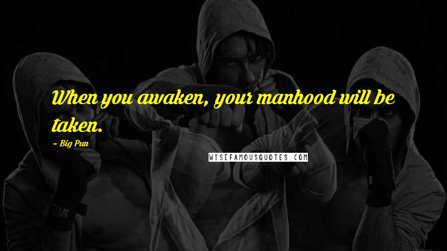 Big Pun Quotes: When you awaken, your manhood will be taken.