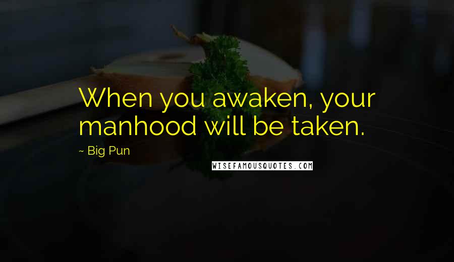 Big Pun Quotes: When you awaken, your manhood will be taken.