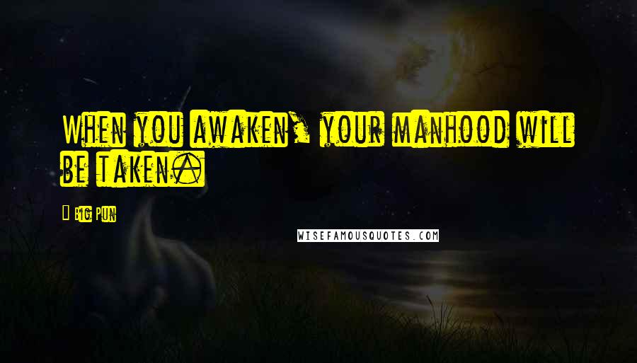 Big Pun Quotes: When you awaken, your manhood will be taken.