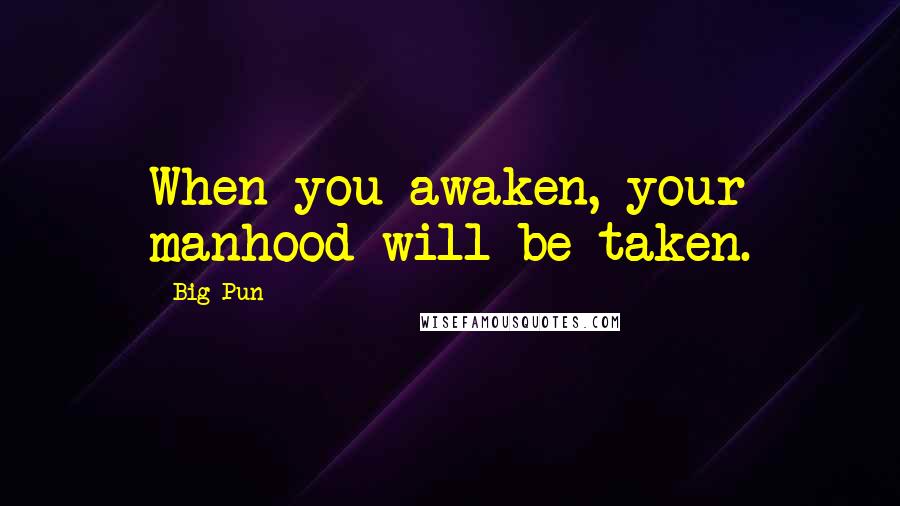 Big Pun Quotes: When you awaken, your manhood will be taken.