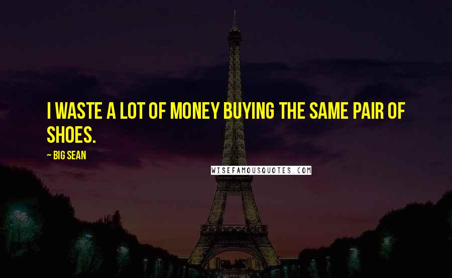 Big Sean Quotes: I waste a lot of money buying the same pair of shoes.