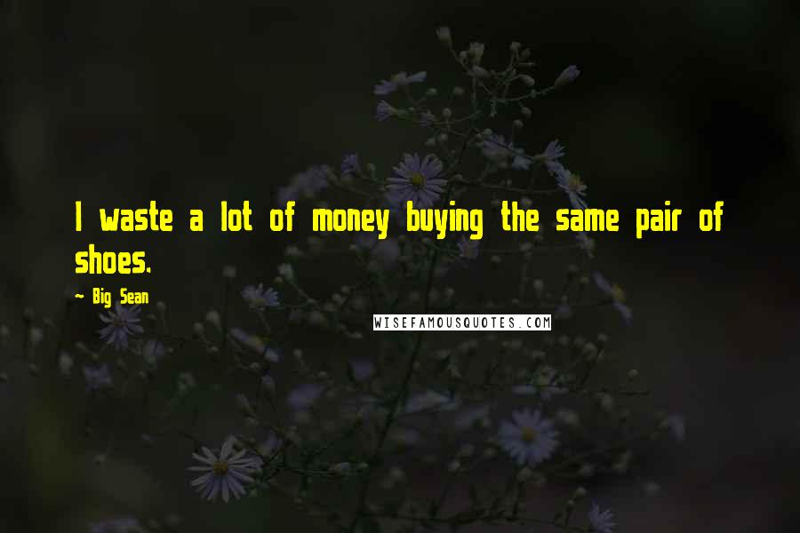 Big Sean Quotes: I waste a lot of money buying the same pair of shoes.