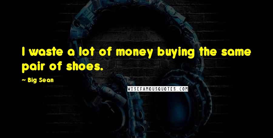 Big Sean Quotes: I waste a lot of money buying the same pair of shoes.