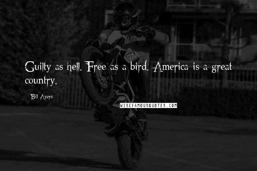 Bill Ayers Quotes: Guilty as hell. Free as a bird. America is a great country.