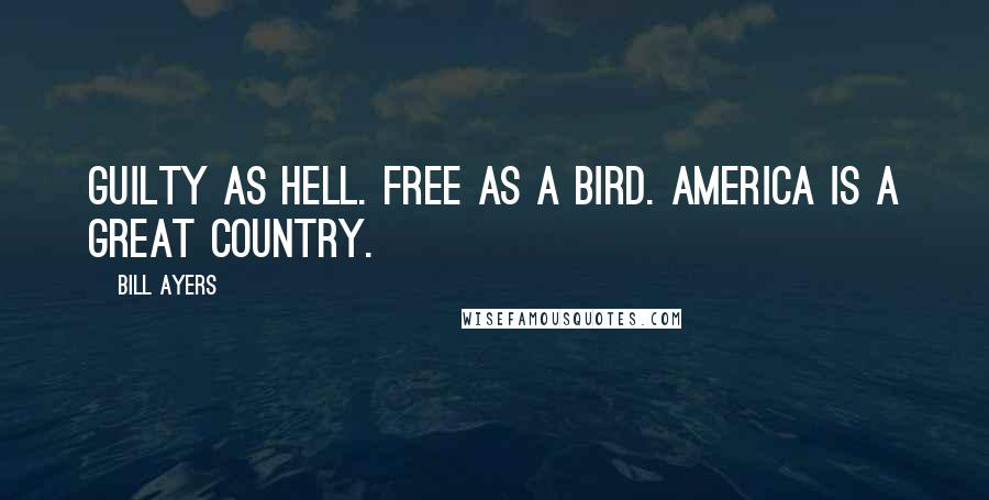 Bill Ayers Quotes: Guilty as hell. Free as a bird. America is a great country.