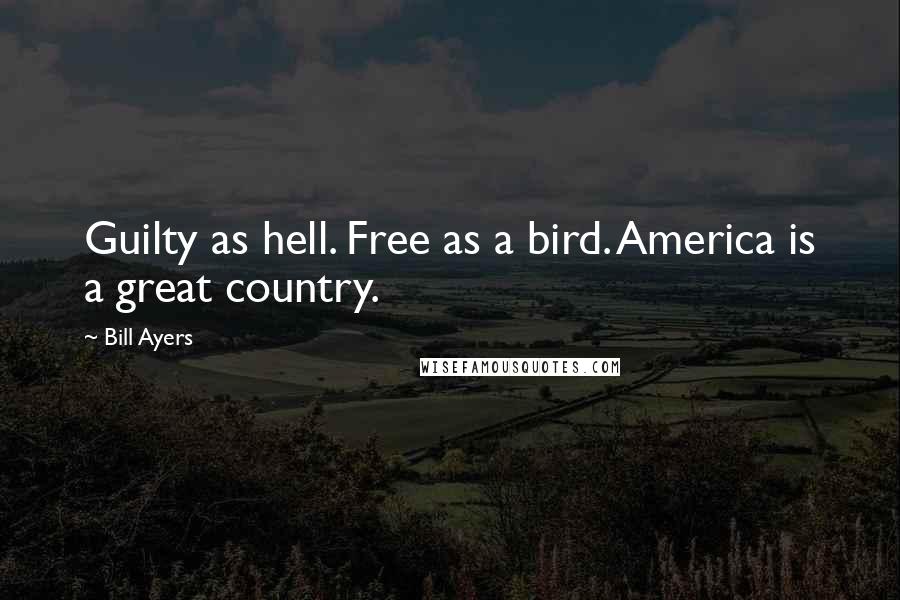 Bill Ayers Quotes: Guilty as hell. Free as a bird. America is a great country.