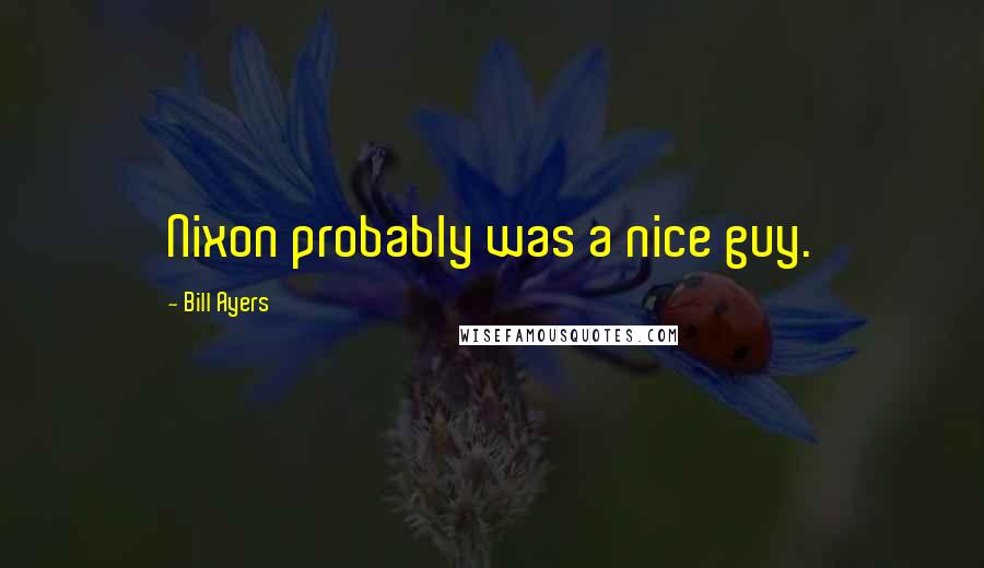 Bill Ayers Quotes: Nixon probably was a nice guy.