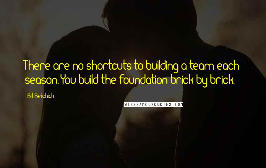 Bill Belichick Quotes: There are no shortcuts to building a team each season. You build the foundation brick by brick.