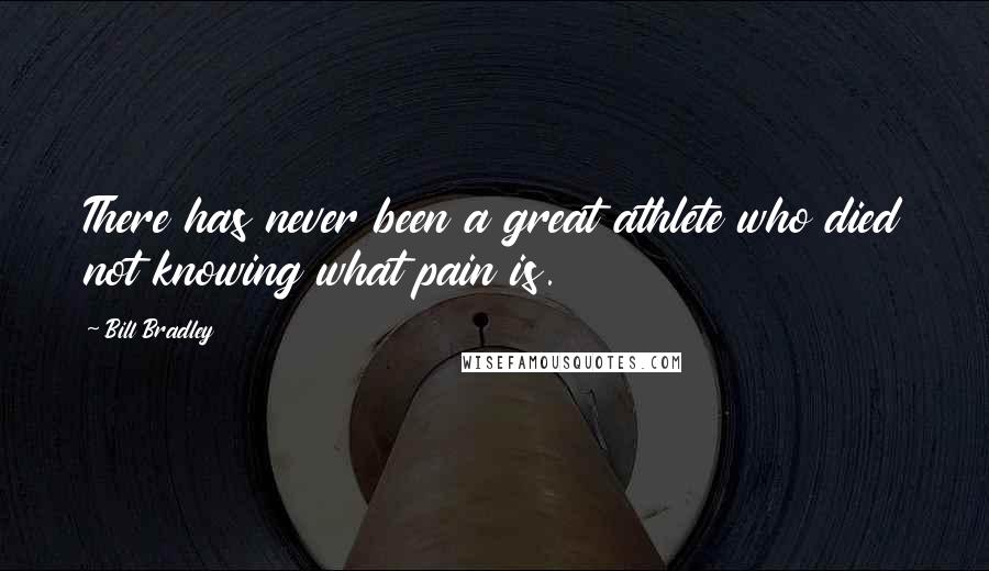 Bill Bradley Quotes: There has never been a great athlete who died not knowing what pain is.