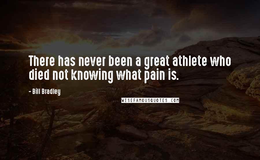 Bill Bradley Quotes: There has never been a great athlete who died not knowing what pain is.