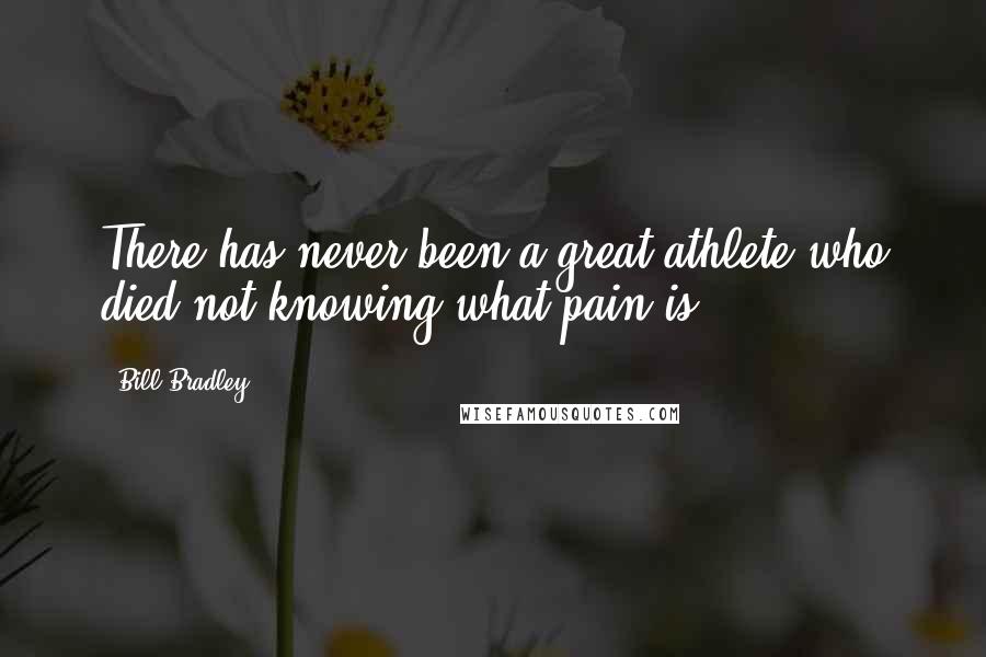 Bill Bradley Quotes: There has never been a great athlete who died not knowing what pain is.