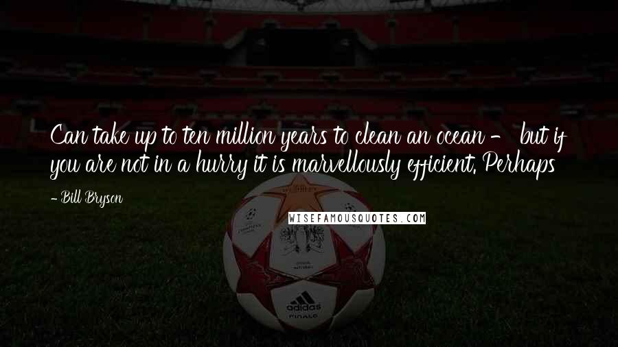 Bill Bryson Quotes: Can take up to ten million years to clean an ocean - but if you are not in a hurry it is marvellously efficient. Perhaps