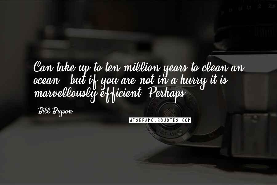 Bill Bryson Quotes: Can take up to ten million years to clean an ocean - but if you are not in a hurry it is marvellously efficient. Perhaps