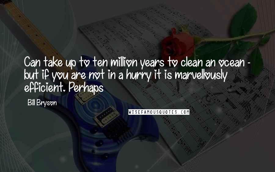 Bill Bryson Quotes: Can take up to ten million years to clean an ocean - but if you are not in a hurry it is marvellously efficient. Perhaps