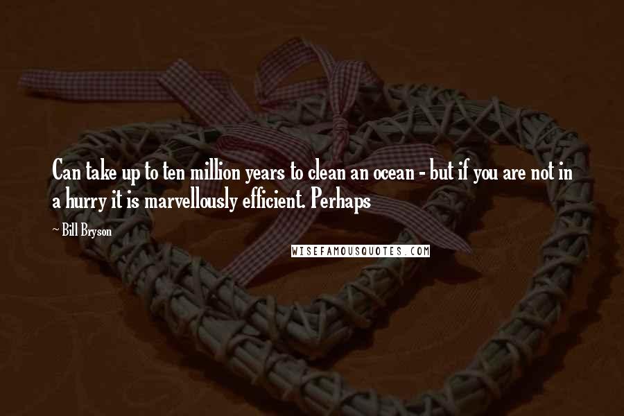 Bill Bryson Quotes: Can take up to ten million years to clean an ocean - but if you are not in a hurry it is marvellously efficient. Perhaps